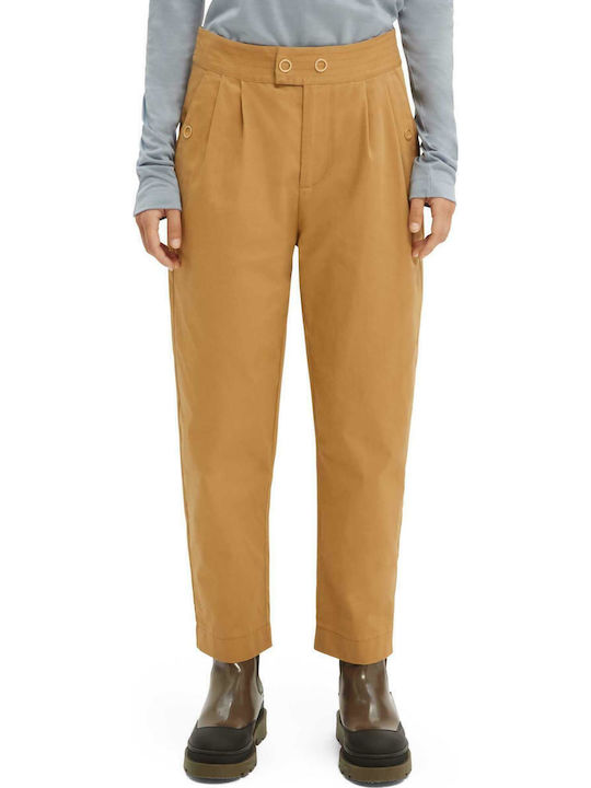 Scotch & Soda Women's High-waisted Chino Trousers Tapered Beige