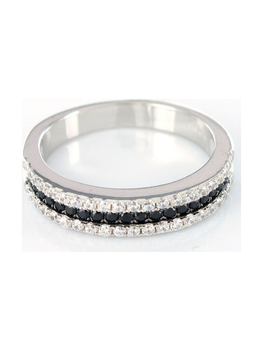 Mertzios.gr Women's Silver Eternity Ring with Zircon