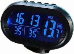 Ψηφιακό Ρολόι / Βολτόμετρο / Θερμόμετρο Αυτοκινήτου Μπλε VST-7009V