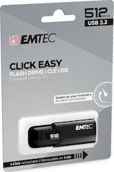 Emtec Click Easy 512GB USB 3.2 Stick Μαύρο