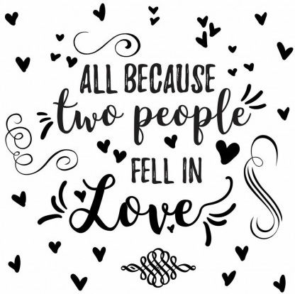Dekorativer Aufkleber Wand All Because Two People Fell In Love 1Stück 22x44cm RoomMates Decor
