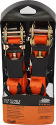 Autolegend Car Luggage Strap with Ratchet with Chestnut and Double Hook 500x2.5cm 2pcs