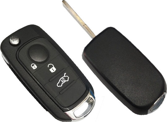 Foldable Car Key Shell with Blade with 3 Buttons for Fiat and Blade SIP22