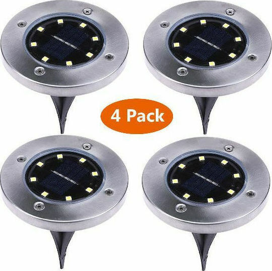 Set of 4 Stake Solar Lights with Photocell