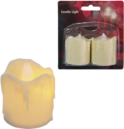 Marhome Decorative Table Lamp LED Candle 2pcs 4.2cm 08-00-18071 Cream
