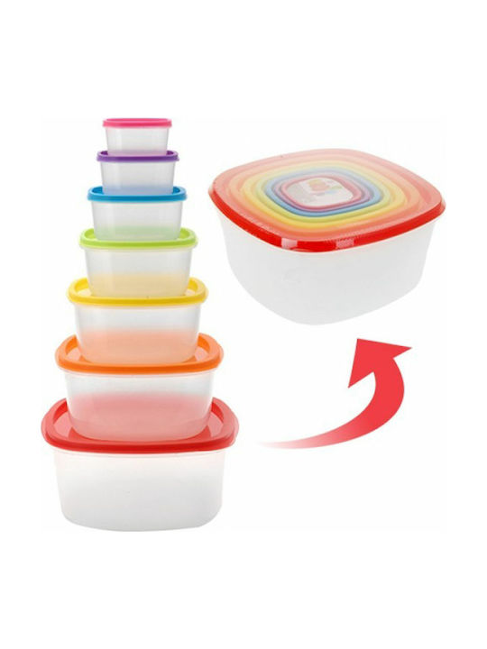 Lunch Box Plastic Multicolour 7pcs