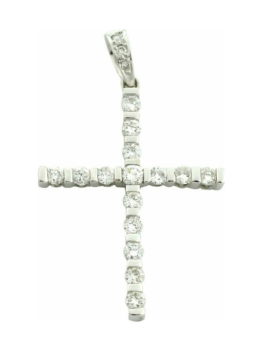 Mertzios.gr White Gold Cross 18K