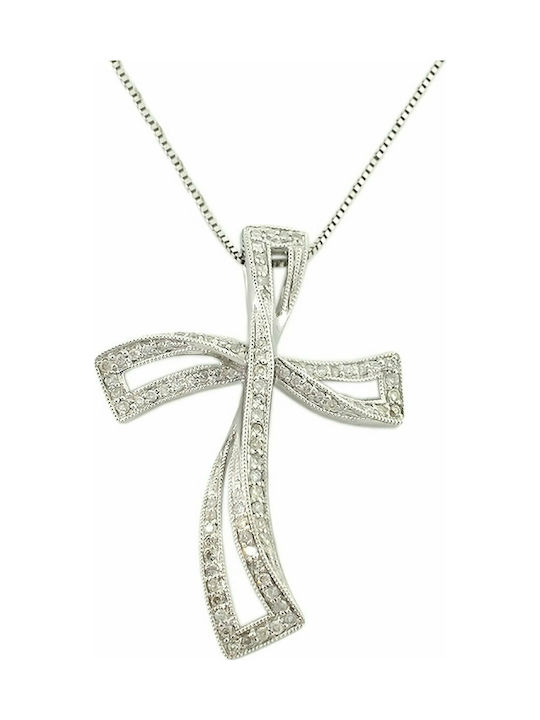 Mertzios.gr White Gold Cross 18K