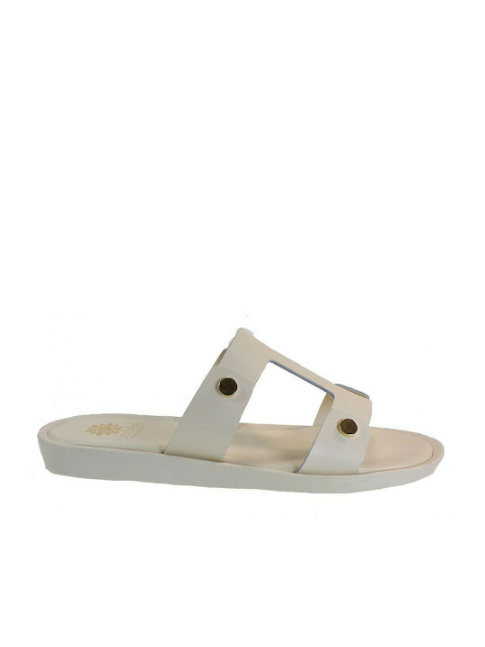 Utopia Sandals Leather Women's Flat Sandals Flatforms in White Color