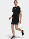 Adidas 3-Stripes Summer Mini T-Shirt Dress Black