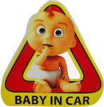 Σήμα Baby on Board με Αυτοκόλλητο Baby In Car 3 Κόκκινο