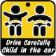 Baby on Board Sign with Sticker Child In The Car Yellow