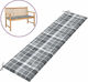 vidaXL Gartenbankkissen Grey Plaid 200x50cm.