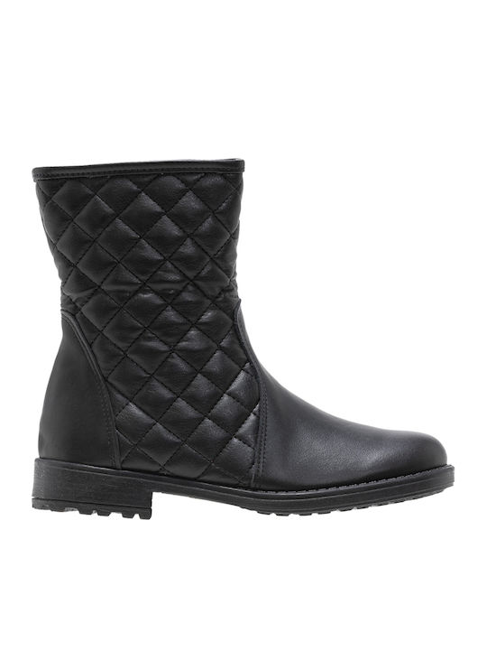 ABY Anatomice Ghete Copii din Piele cu Fermuar Negre