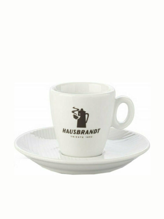Hausbrandt Tasse Espresso aus Porzellan Weiß 60ml