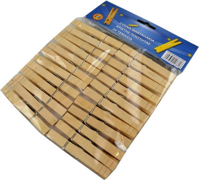 Sidirela Wooden Clothespins Brown 24pcs