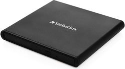 Verbatim External Slimline Εξωτερικός Οδηγός Εγγραφής/Ανάγνωσης DVD/CD για Desktop / Laptop Μαύρο Verbatim External Slimline Εξωτερικός Οδηγός Εγγραφής/Ανάγνωσης DVD/CD για Desktop / Laptop Μαύρο