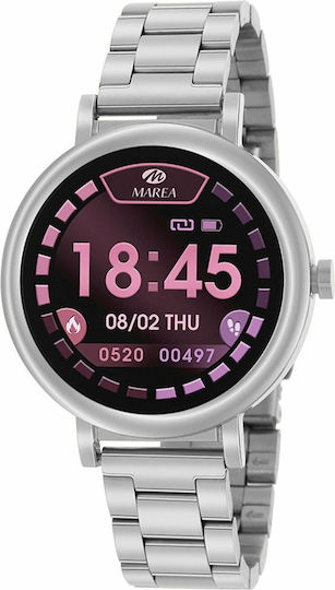 Marea Β61002 40mm Smartwatch with Heart Rate Monitor (Silver)