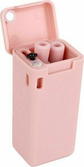 Strohhalm Rosa in Schlüsselanhänger-Box mit Bürste 1Stück