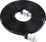 HDMI 2.0 Flat Cable HDMI male - HDMI male 5m Μαύρο