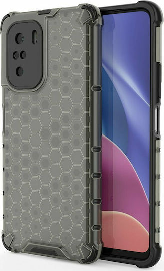 Hurtel Honeycomb Back Cover Plastic Black (Poco F3 / Mi 11i)