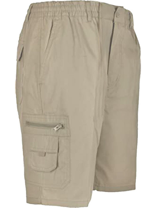 6353-37 Men's Cargo Monochrome Shorts Beige