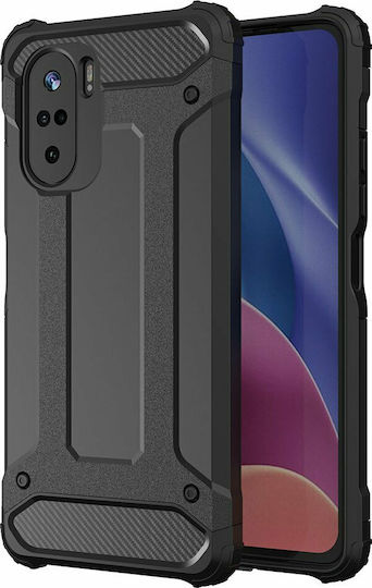 Hurtel Hybrid Armor Back Cover Plastic 2mm Black (Poco F3 / Mi 11i)