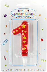 Birthday Candle Number "1" in Red Color 89164