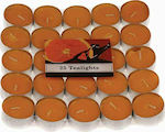 Candil Tealights with Scent Orange & Chocolate in Orange Color (up to 4 Burning Hours ) 25pcs