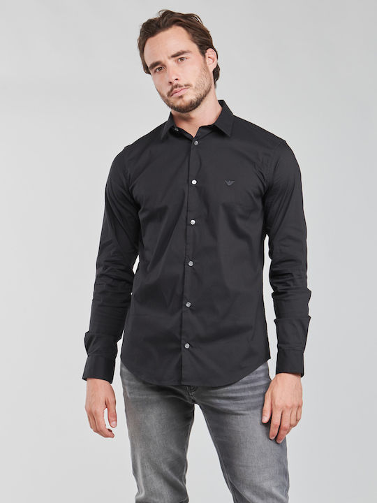 Emporio Armani Cotton Shirt Navy Blue