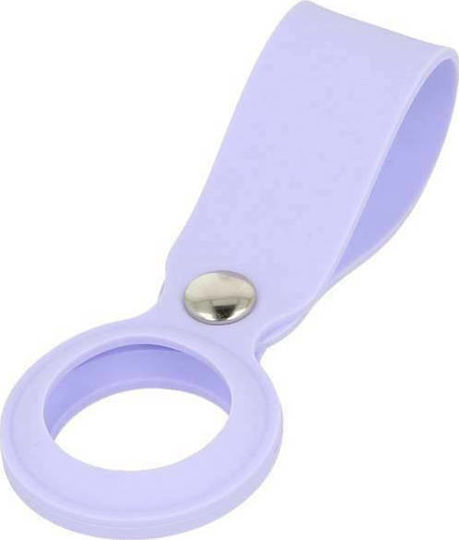 Slide Keychain Θήκη Μπρελόκ Σιλικόνης για AirTag σε Μωβ χρώμα