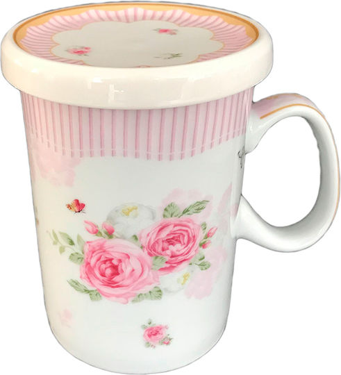 Karvounis Floral Flowers Чаша от Порцелан с Капак Многоцветна