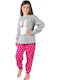 Nina Club Rabbit Set Top & Bottom Kids Winter Pyjamas Gray