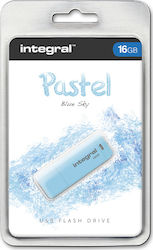 Integral Pastel 16GB USB 2.0 Stick Blue