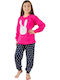 Nina Club Rabbit Set Top & Bottom Kids Winter Pyjamas Fuchsia