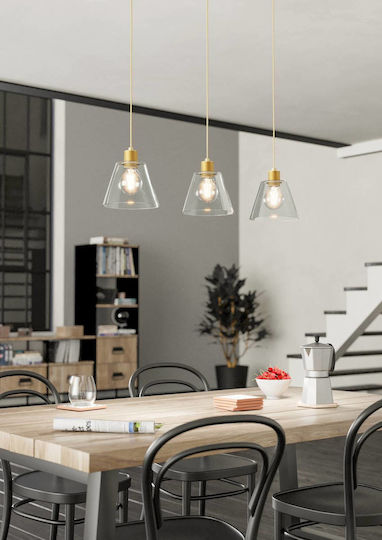 Eglo Copley Pendant Light Gold Rail with Socket E27 90x110cm