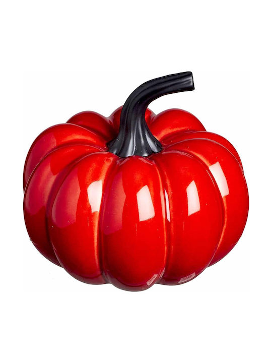 JK Home Decoration Ceramic Pumpkin Table Decor Κόκκινη 16x16x15cm 56543