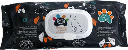 Nannys Petty Friends 40 Dog and Cat Wipes for Body Cleansing
