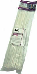 Plastik Kabelbinder 400mmx4.8mm in Weiß Farbe (100 Stück) TO-MT-2683