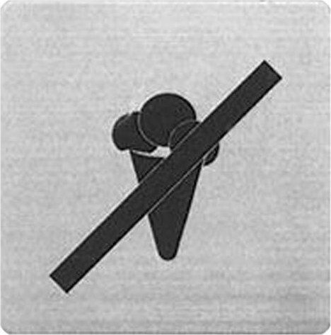 Next Sign Sticker Prohibition "Απαγορεύεται το Φάγητο" 9x9cm