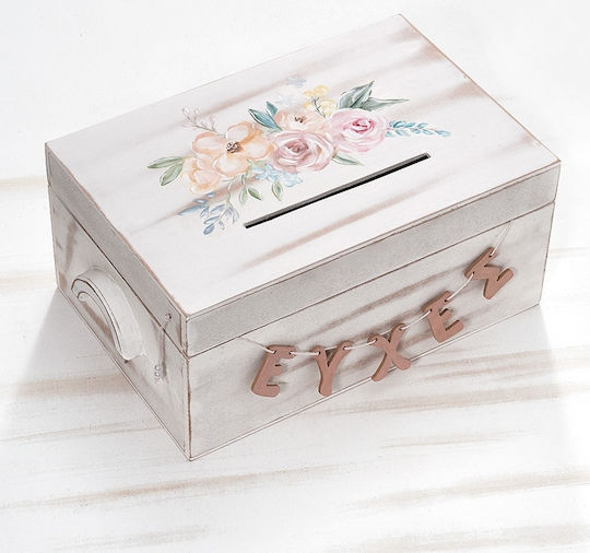Parisis Flowers Cutie de dorințe Nuntă Gri 42 x 29 x 20cm
