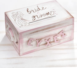 Παρίσης Bride & Groom Κουτί Ευχών Γάμου Ροζ 42 x 29 x 20cm