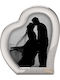 Slevori Tabletop Heart Shaped Wedding Crown Case / Photo Frame Silver 29x24.9cm