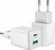Joyroom Wireless Charger With USB-A Output Port And USB-C Output Port 30W Power Delivery Quick Charge 3.0 White L-QP303