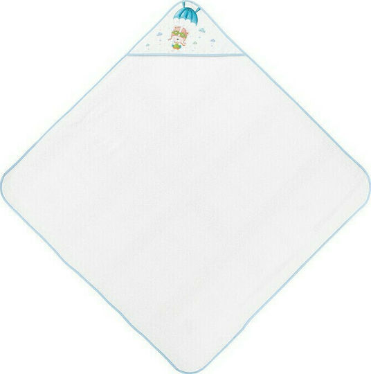 Interbaby Hooded Baby Bath Towel Paracaidista White / Blue