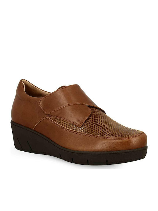 Leder Damen Mokassins in Tabac Braun Farbe