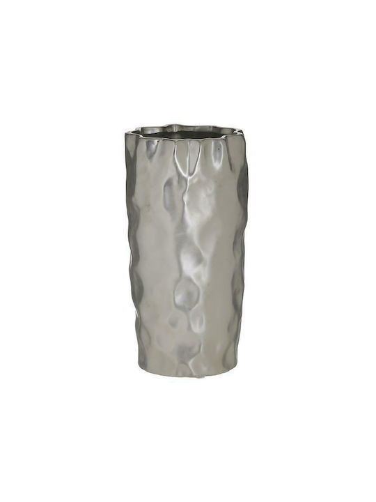 Inart Διακοσμητικό Βάζο Κεραμικό Silver 14x14x26cm