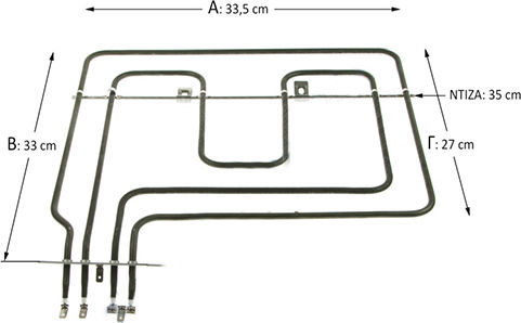 262900064 Резервна нагревателна спирала за фурна Съвместим с Beko / Eskimo 33x33.5см