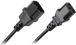 IEC C13 - IEC C14 Cable 0.5m Μαύρο (KPO2770-0.5)