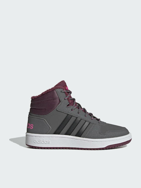 adidas Hoops Αθλητικά Παιδικά Παπούτσια Μπάσκετ με Κορδόνια Grey